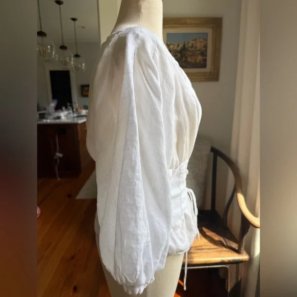 Anemic + Kin Linen Lace-Up Blouse - Picture 5 of 5